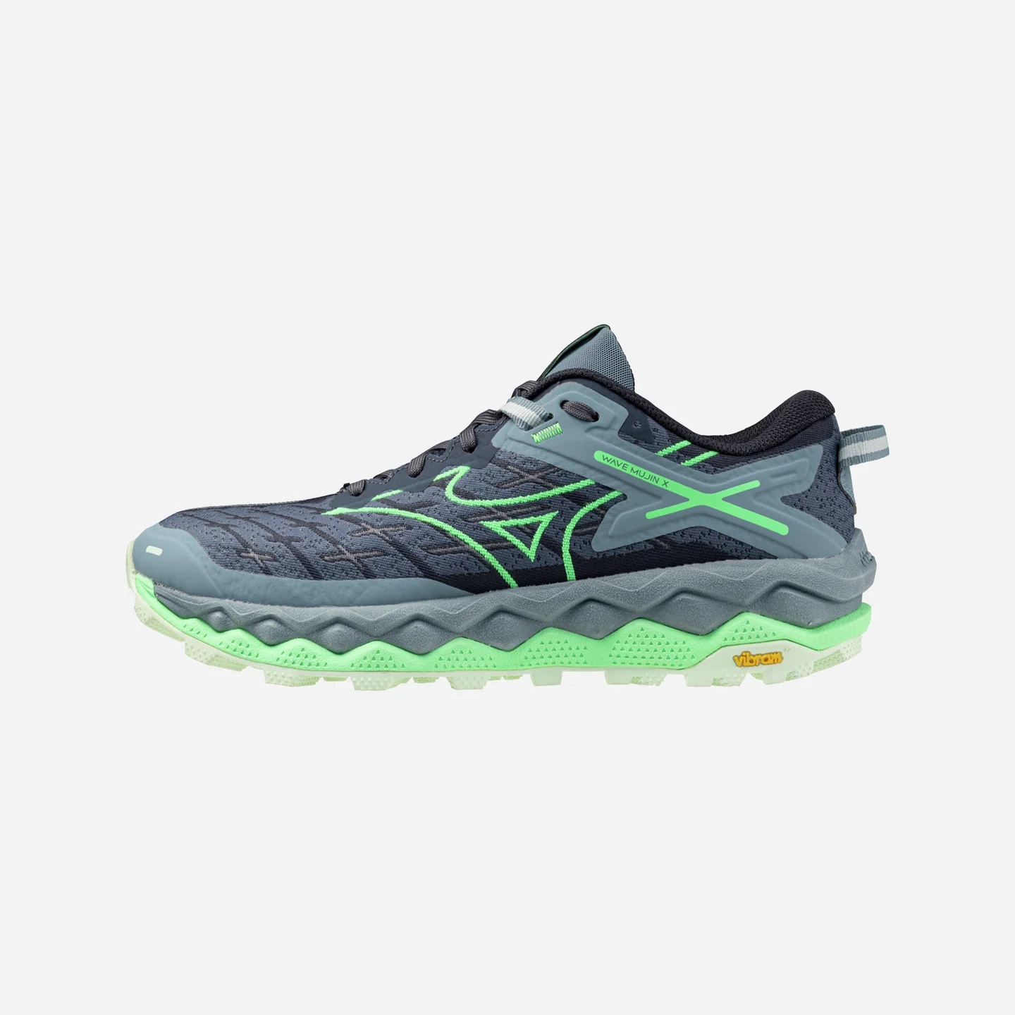 MIZUNO Mujin 10 (Violet Indigo/Neo Mint/Citadel) Womens Durable Trail Shoes