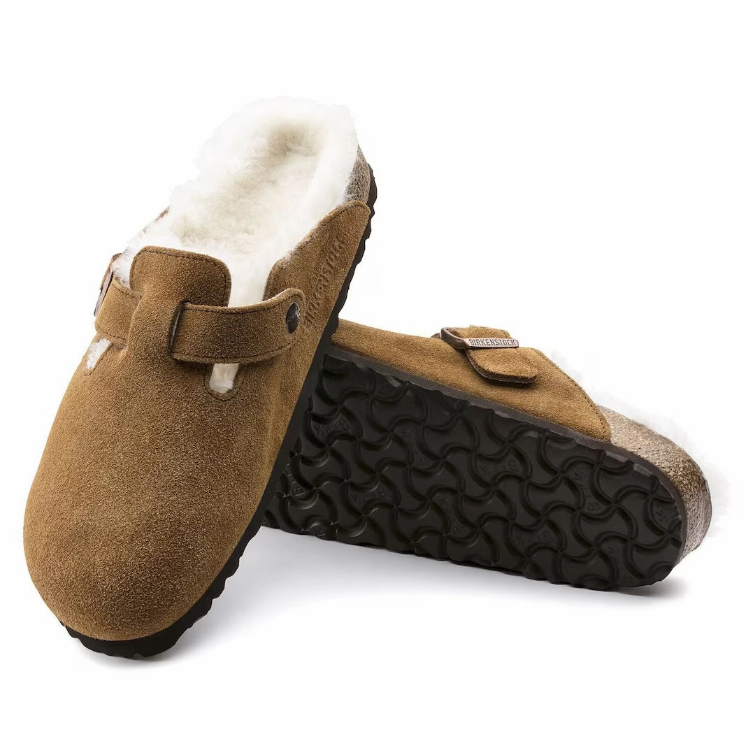 Boston Shearling - Suede Mink Clogs Damen
