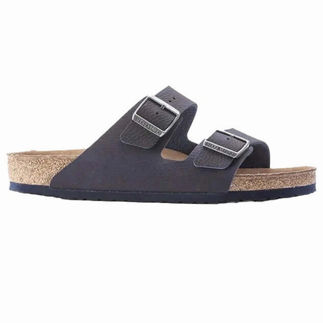 Birkenstock Arizona Synthetic Vegan Desert Dust / Indigo Blue Flip Flops That Leave Imprints In The Sand
