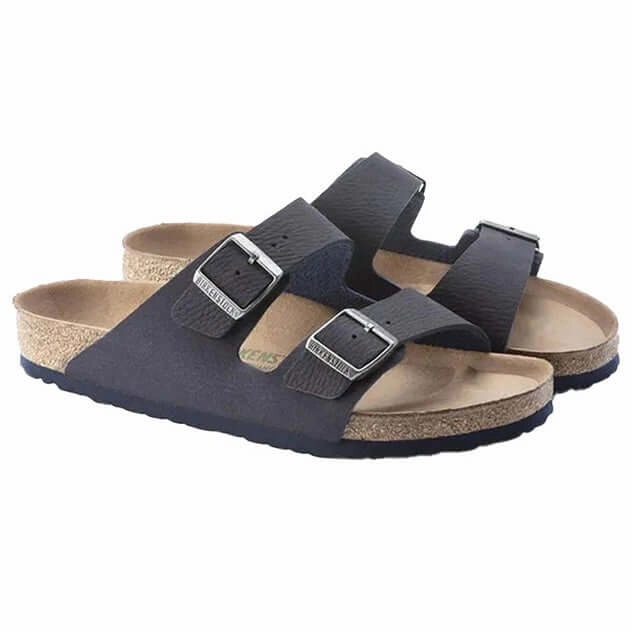 Freedom Flip Flops Birkenstock Arizona Synthetic Vegan Desert Dust / Indigo Blue