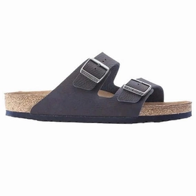 Birkenstock Arizona Synthetic Vegan Desert Dust / Indigo Blue Flip Flops Wide