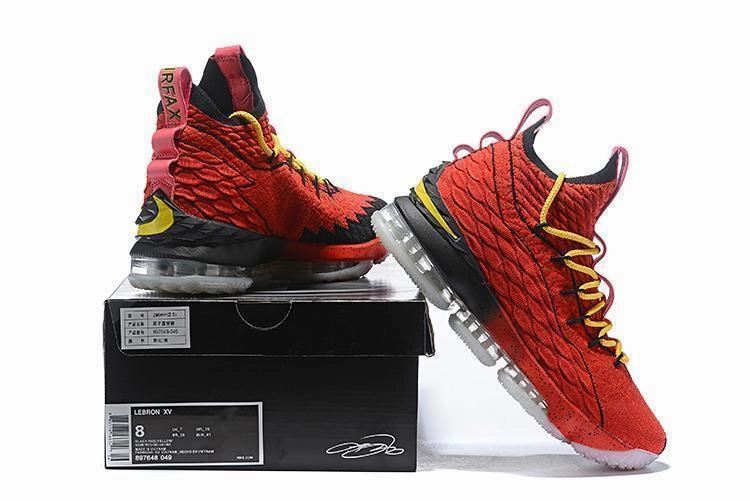 Nike Lebron XV 15 Red Yelow Black Bordeaux Men Shoes Sale Size US7,8,8.5,9,10,11,12 Nike Kobe Viii Shoes
