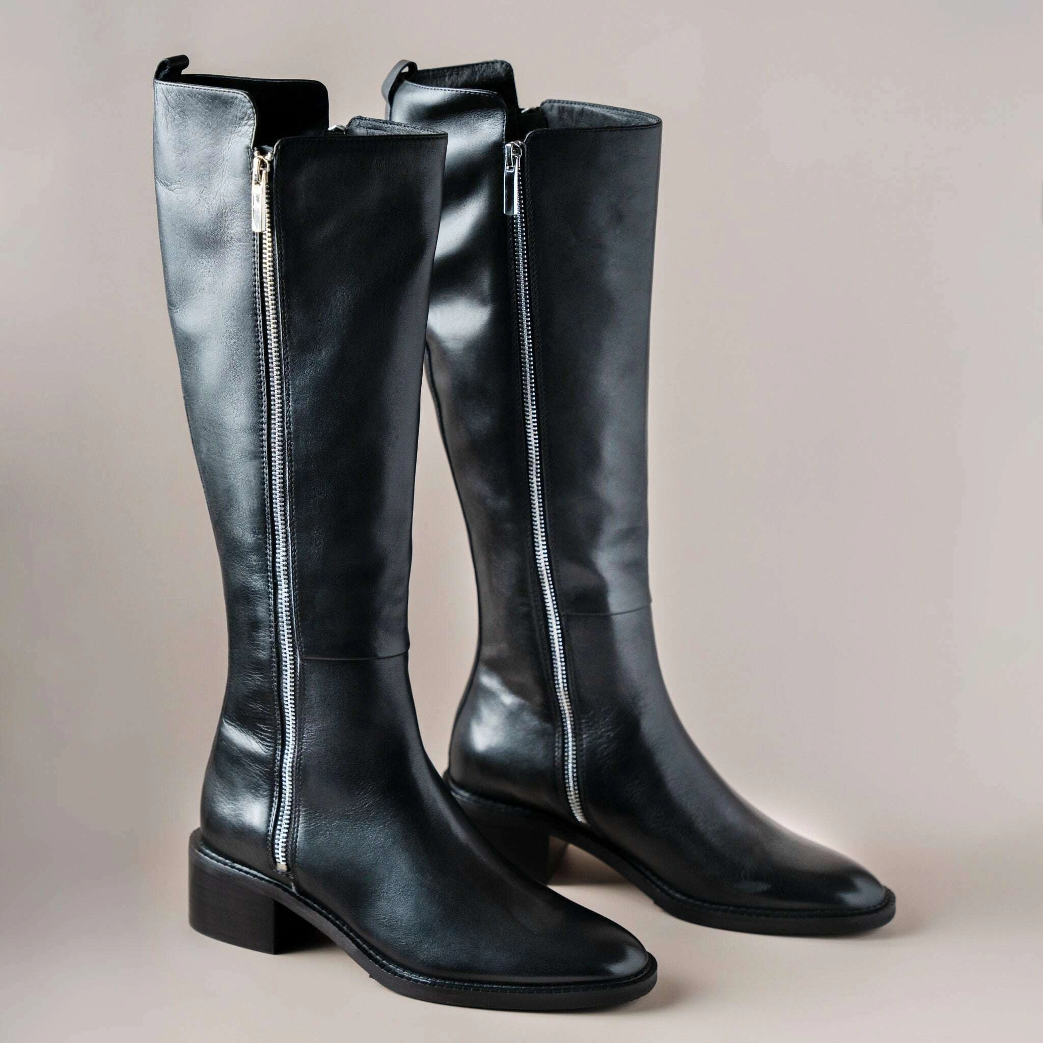 Slick Nicks Knee High Boots EOS - Kenzi Knee High Boot - Black Leather