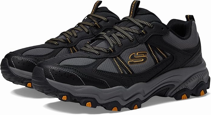 Skechers Men's Stamina at Upper Stitch Sneaker Black/Charcoal Best Hiking Shoes In The World