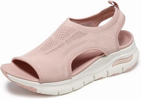 Wedding Flats Sandals Skechers Women's Arch Fit-City Catch Knit Slip-On Sandals