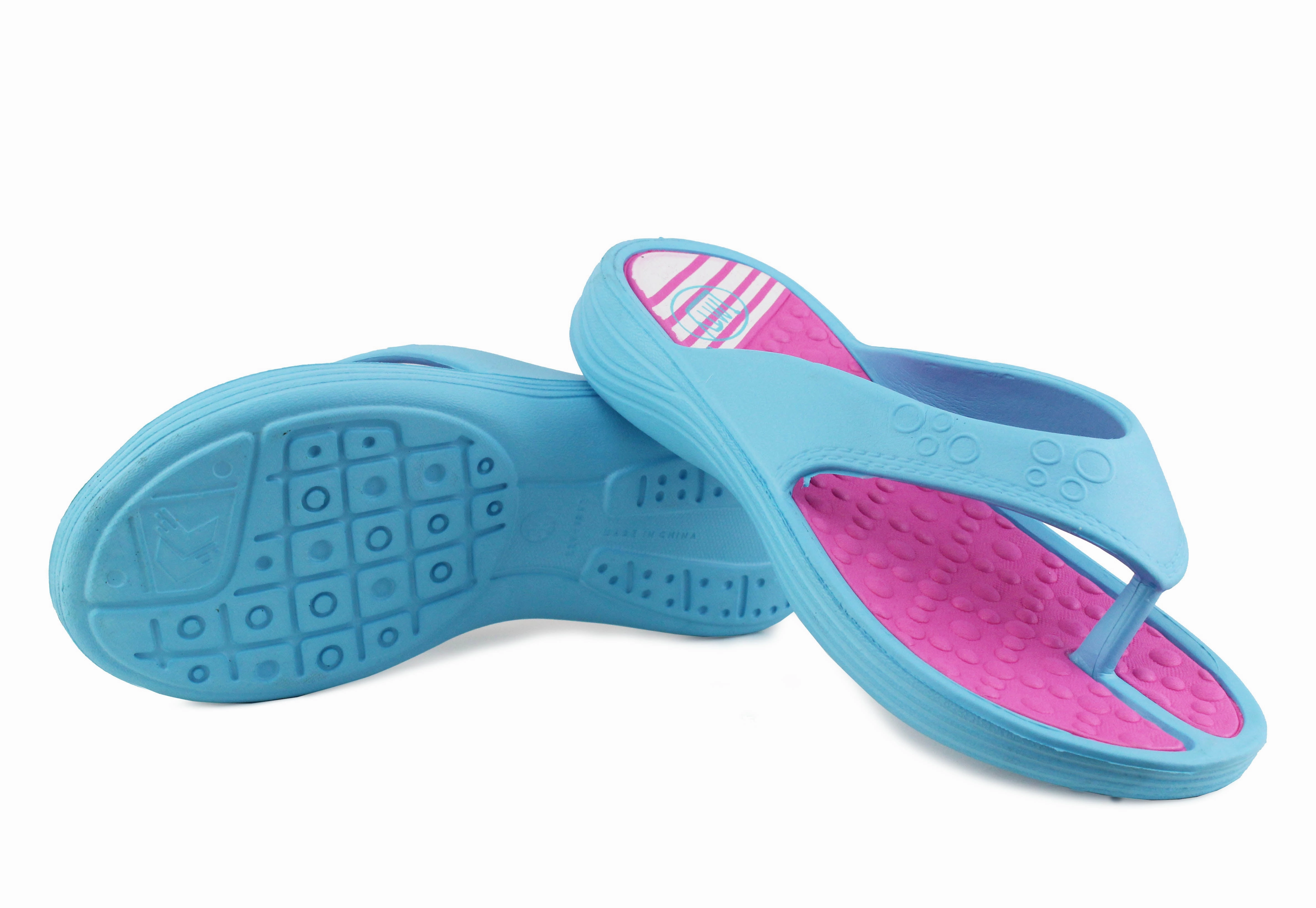 Liya Gander Flip Flops Womens Ladies Lightweight EVA Toe Post Slip On Flat Beach Summer Pool Slides Water Shoes Flip Flops Sandals Blue Pink