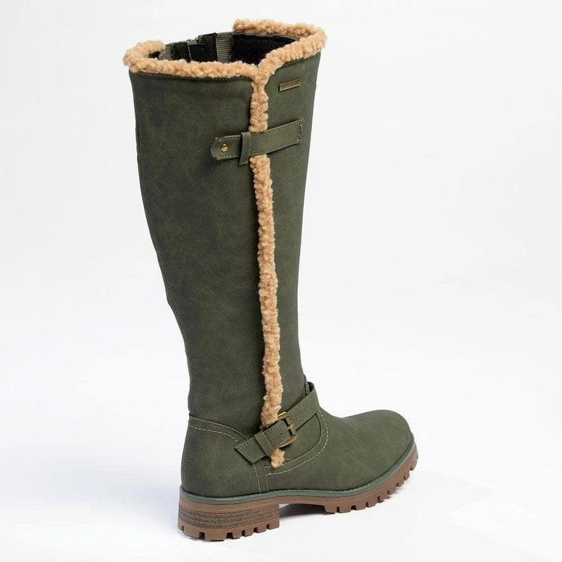Pierre Cardin Remi Fur Lined Boot - Olive Keens Boots