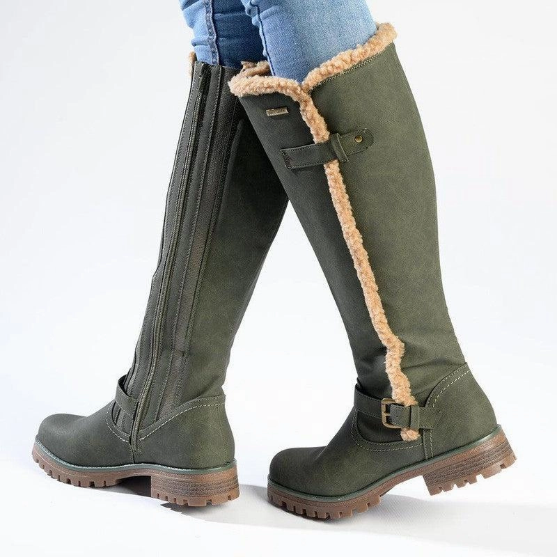 Marshalls Boots Pierre Cardin Remi Fur Lined Boot - Olive