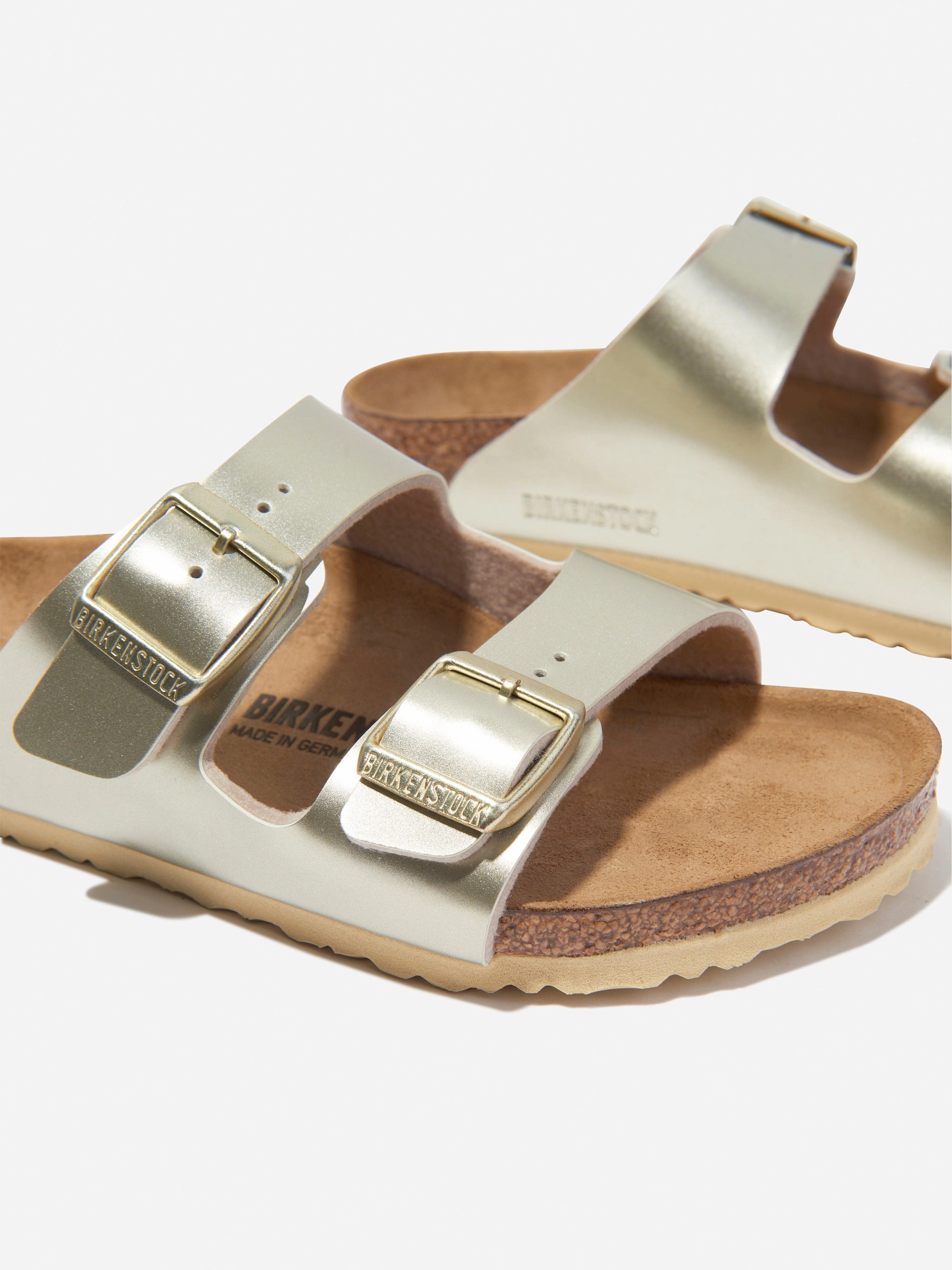 BIRKENSTOCK Girls Arizona Classic Metallic Sandals in Gold Sexy Sandals