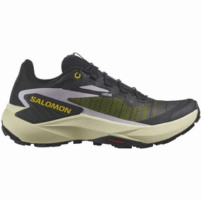 Women's Trail Running Shoes Salomon Women's Genesis Trail Running Shoes Black / Sulphur Spring / Orchid Petal