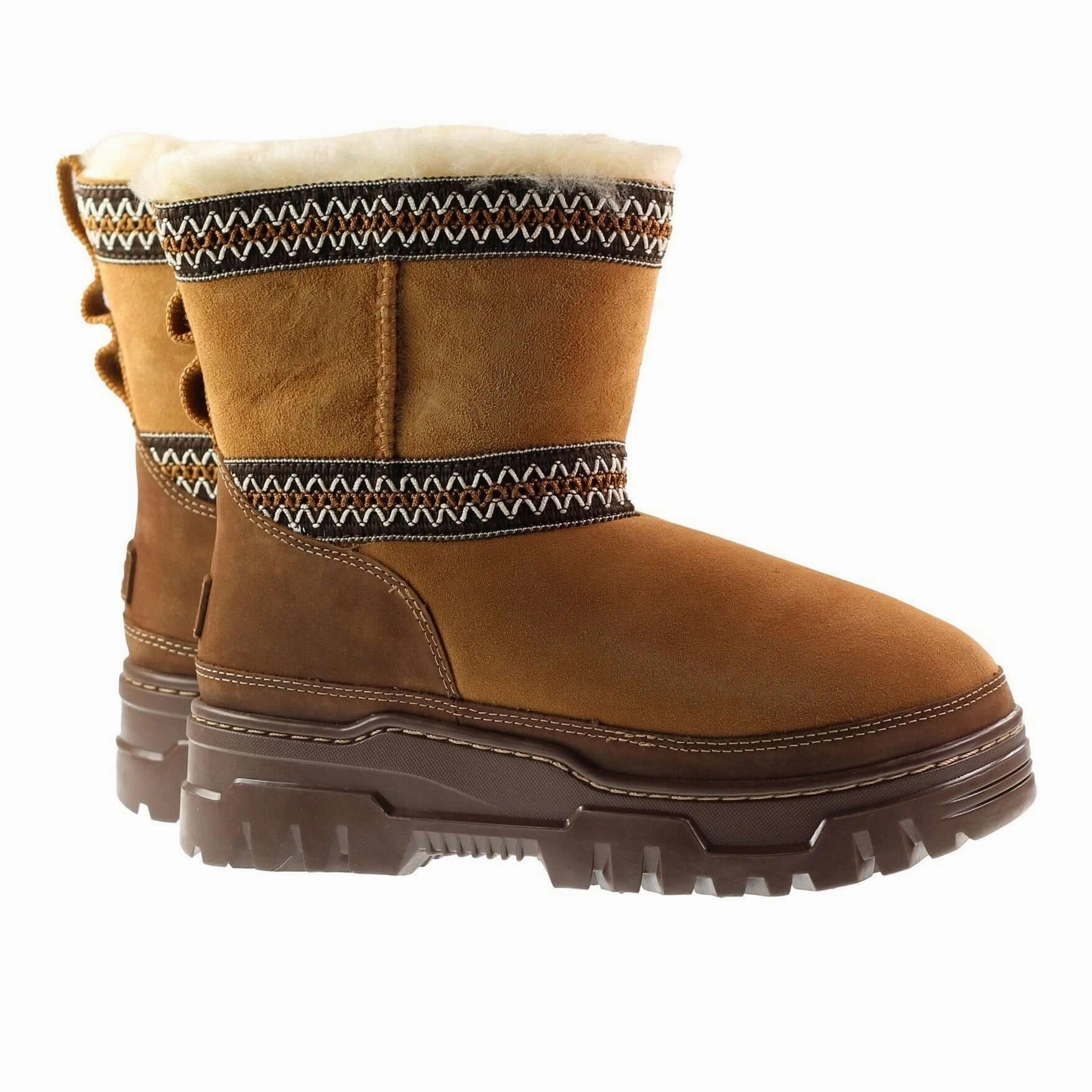 Ugg Boots Womens Classic Mini Trailgazer Chestnut Lands End Snow Flurry Boots