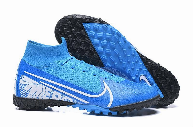 Nike Mercurial Superfly VII Elite TF Soccers Cleats Shoes Light Blue Good Nike Shoes For Nurses