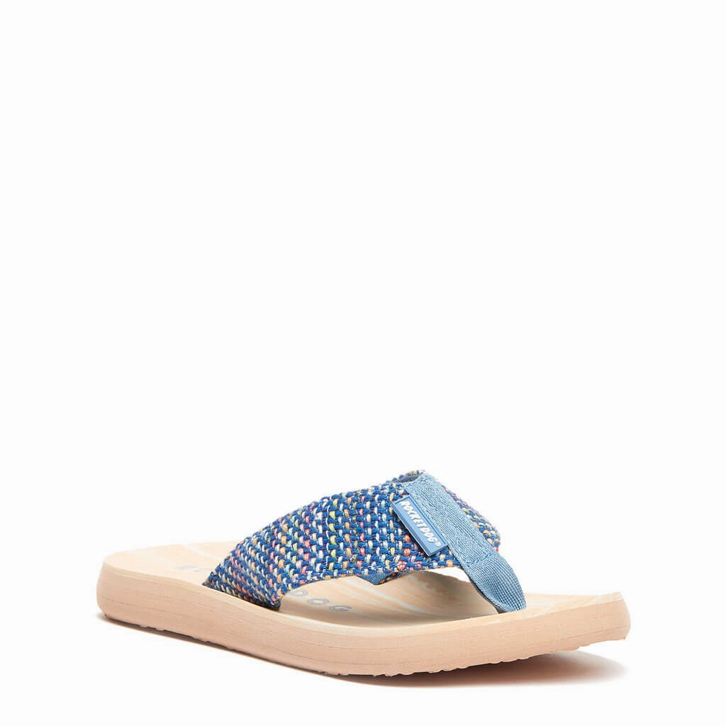 Adios Blue Flip-Flops Japanese Wooden Flip Flops