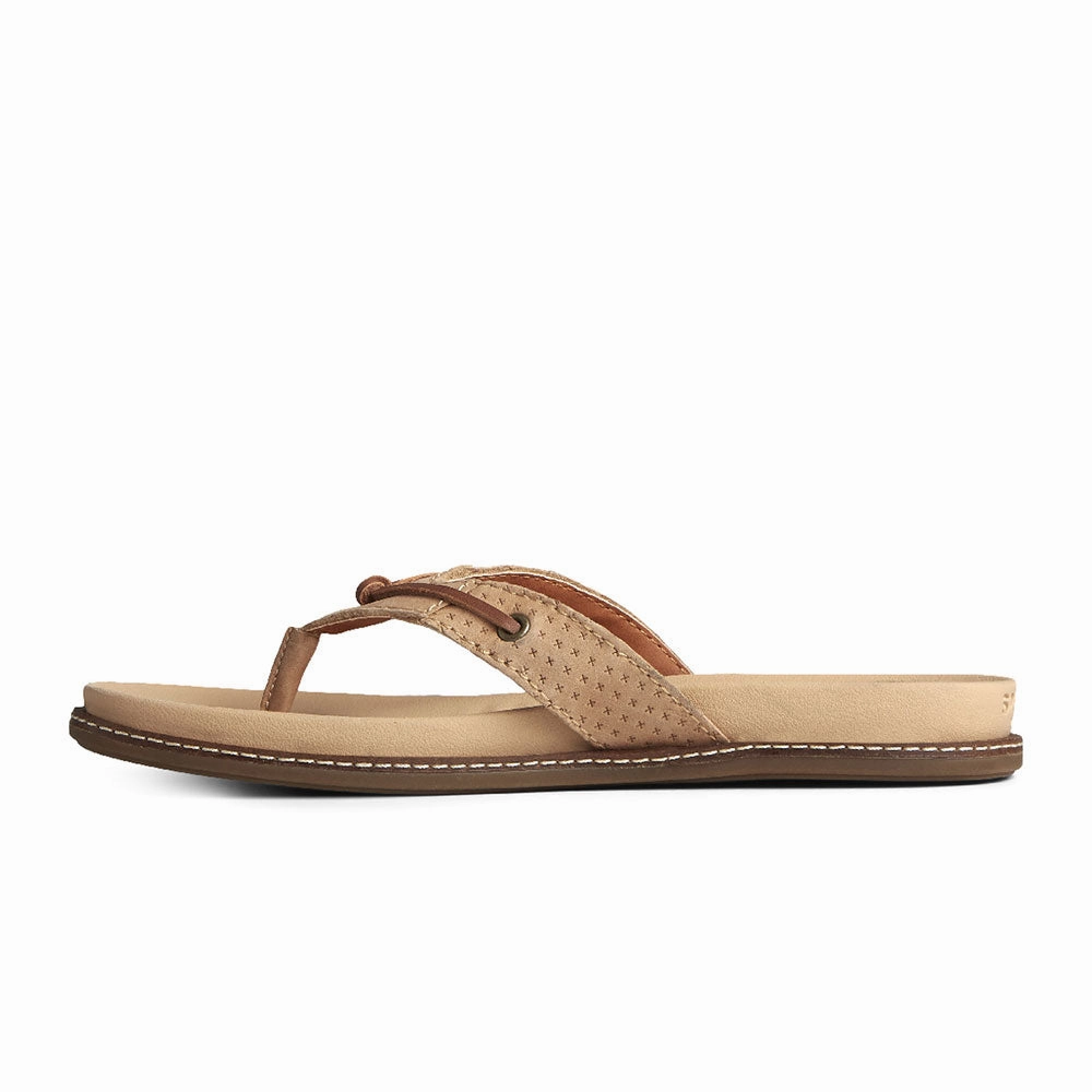 Sperry Women's Waveside PLUSHWAVE Thong Sandal- Brown Platform Sandals With Straps