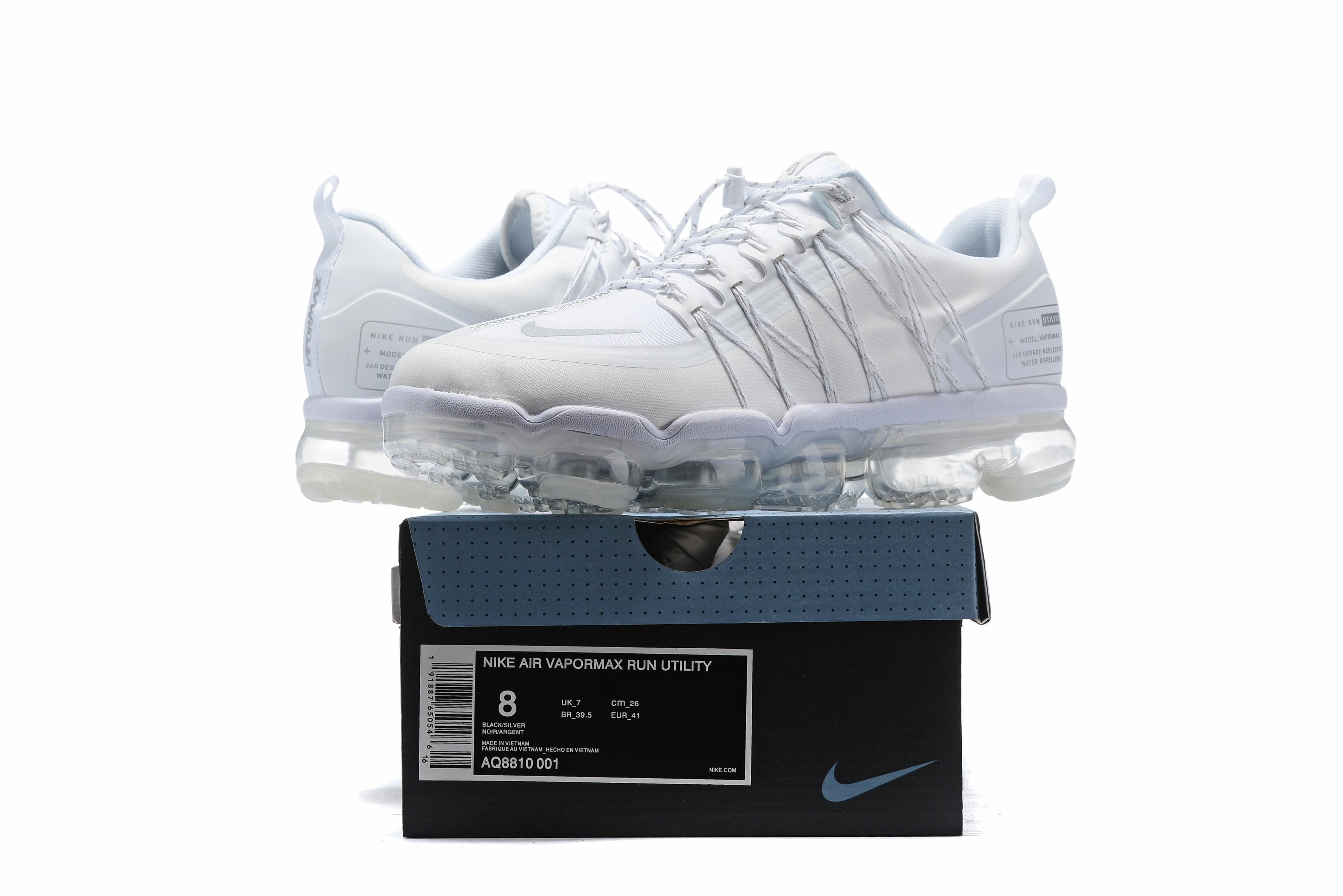 Youth Nike Shoes On Sale Nike Air Vapormax Run Utility White Shoes Sneakers Men Sale Size US 7, 8, 8.5, 9, 10, 11