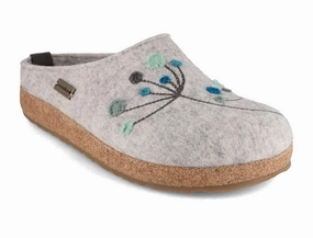 Batz Clogs HAFLINGER Women Felt Clogs 'Grizzly Amaya', stone gray
