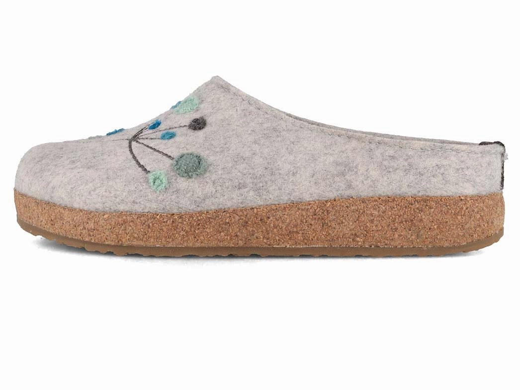 Mercy Clogs HAFLINGER Women Felt Clogs 'Grizzly Amaya', stone gray