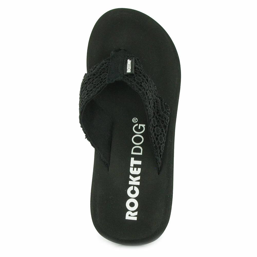 Spotlight Black Crochet Flip-Flops Discount Bulk Flip Flops