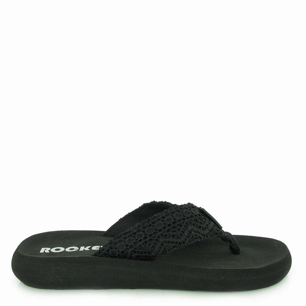 Spotlight Black Crochet Flip-Flops Flip Flops And Feet