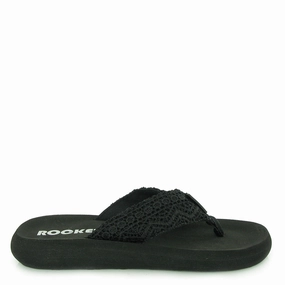 Flip-flops Celebrity Style Spotlight Black Crochet Flip-Flops