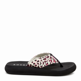 Spotlight Pink Leopard Print Flip-Flops Fat Flip Flops