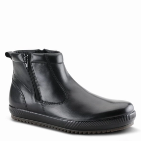 Ankle Laced Boots Spring Step Shoes Carter Men's Black Leather Ankle Boots