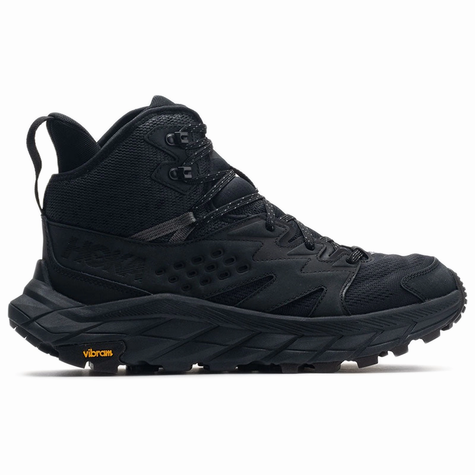 Minimalist Waterproof Hiking Boots Hoka Anacapa Breeze Mid Textile Synthetic Men's Ankle Black Black Boots