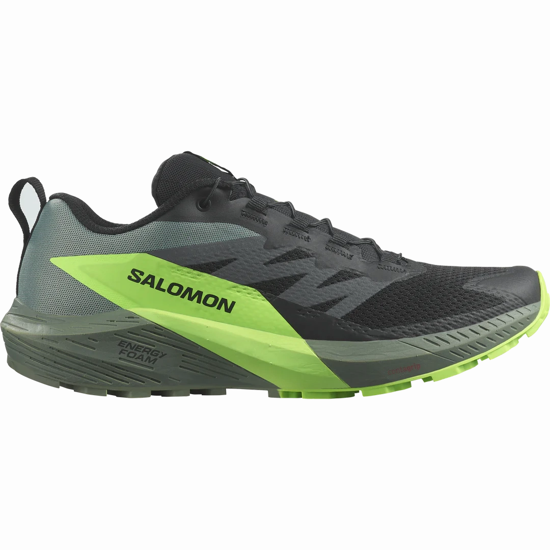 Salomon Sense Ride 5 (Men's) - Black/Laurel Wreath/Green Gecko Ugg Trail Shoes