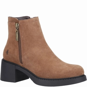 Tan Adele Ankle Boots Rubber Sole Wedge Ankle Boots