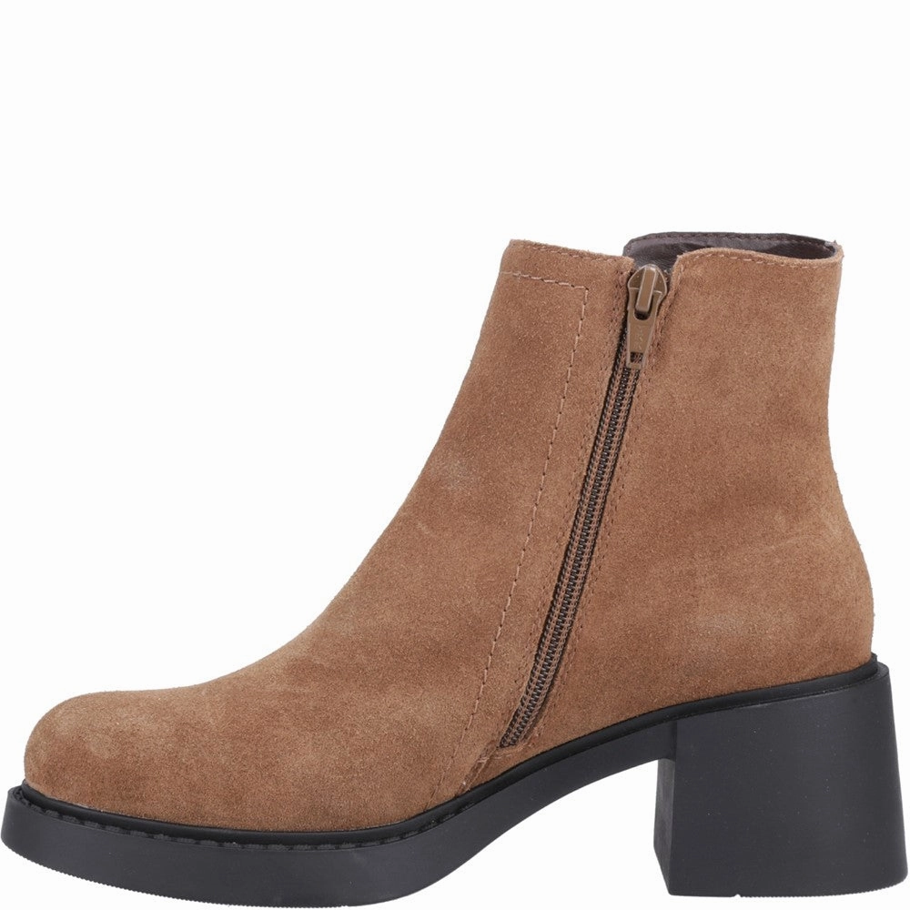 Tan Adele Ankle Boots Wide Fit Chunky Ankle Boots