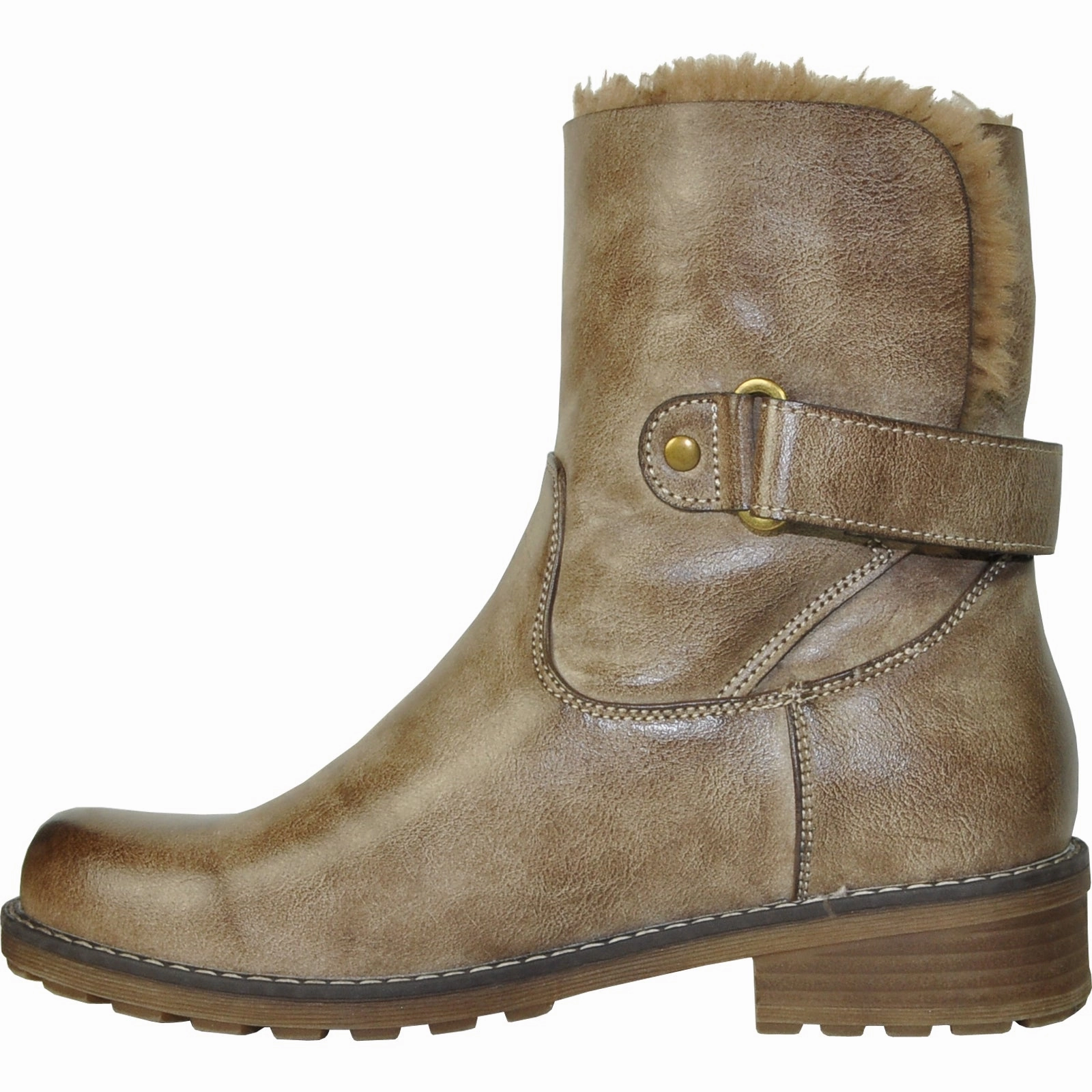 Sock Ankle Boots Style VANGELO Women Water Proof Boot HF9536 Ankle Winter Fur Casual Boot Taupe Brown