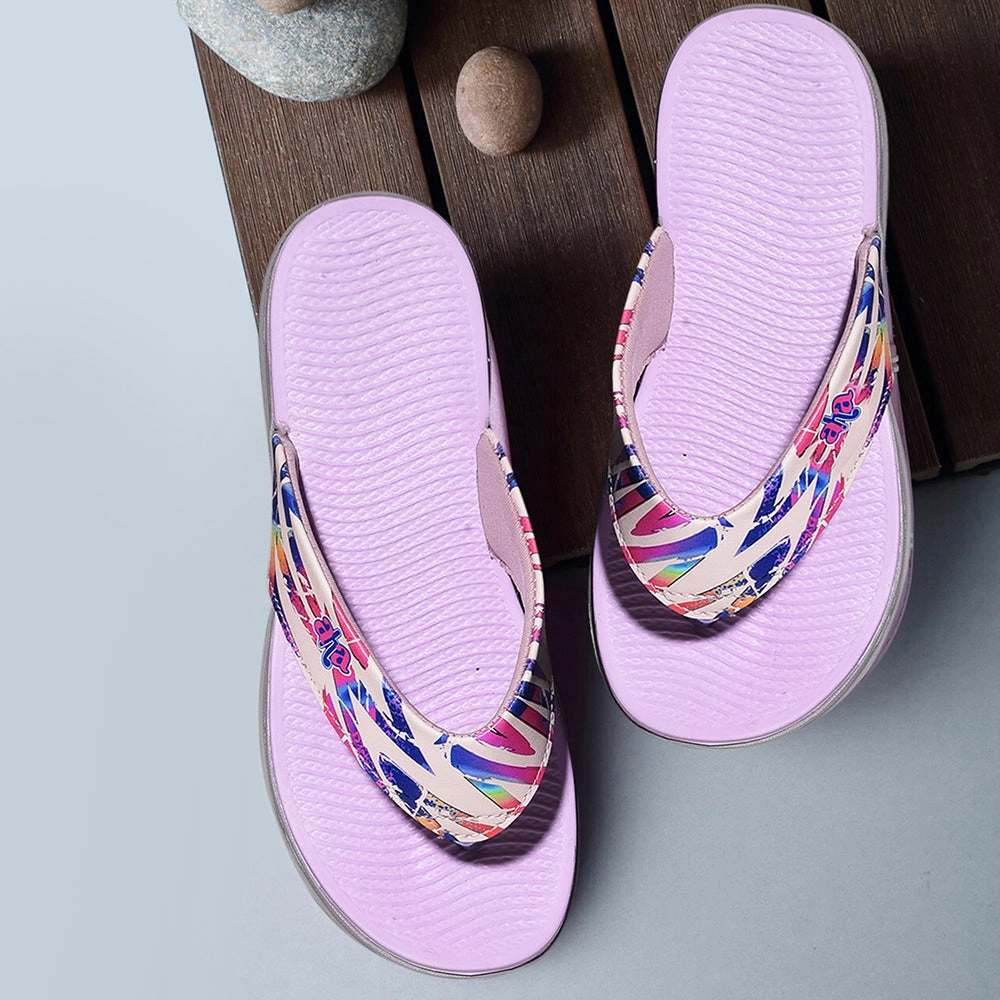 AHA Casual Purple Flip Flops For Women KIARA-6 By Liberty High Heeled Flip Flops Wedge