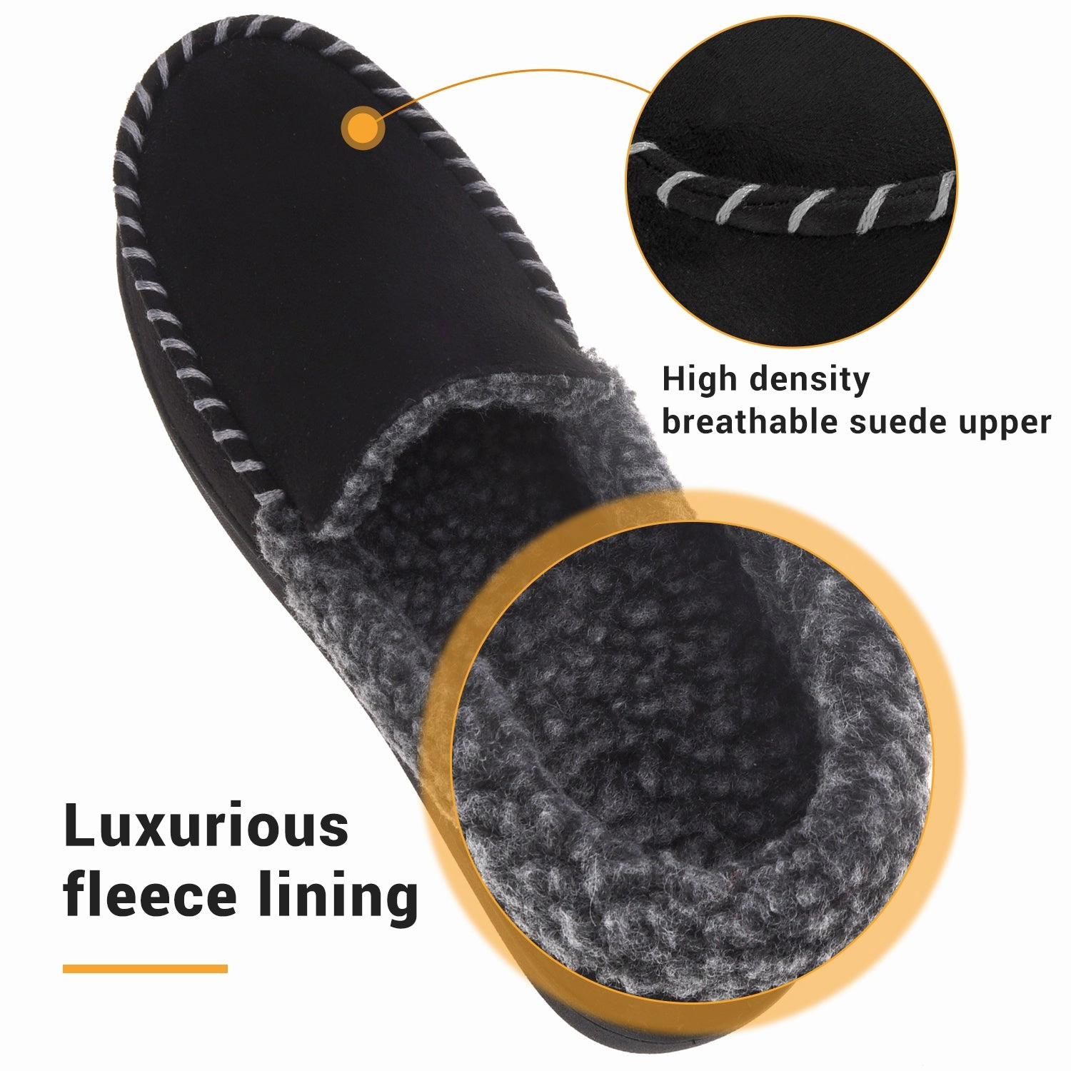 VONMAY Men's Moccasin Slippers Fuzzy House Shoes Fleece Home Memory Foam Indoor Outdoor