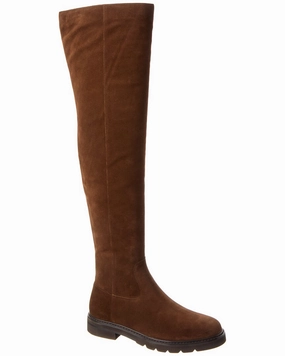 Knee High Boots With Tie Stuart Weitzman Chicago Lug Suede Over-The-Knee Boot