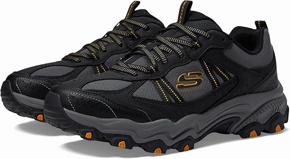 Rock Climbing Hiking Shoes Skechers Men's Stamina at Upper Stitch Sneaker Black/Charcoal