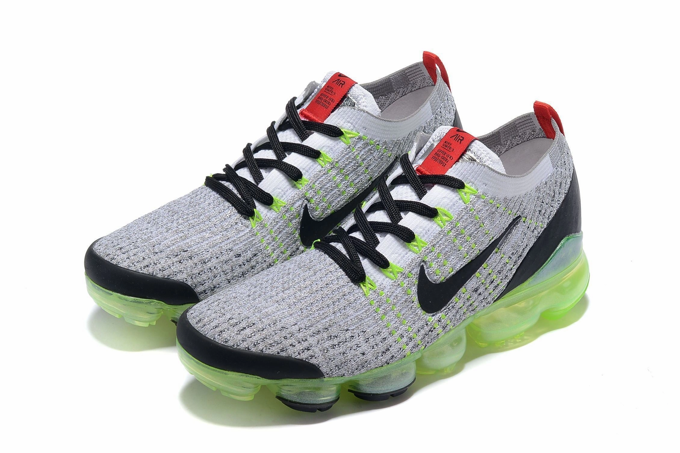Nike Shoes Gore Tex Nike Air Vapormax Flyknit 3 &quot;Neon&quot; Grey Black White Shoes Sneakers Men Sale Size US 7, 8, 8.5, 9, 10, 11