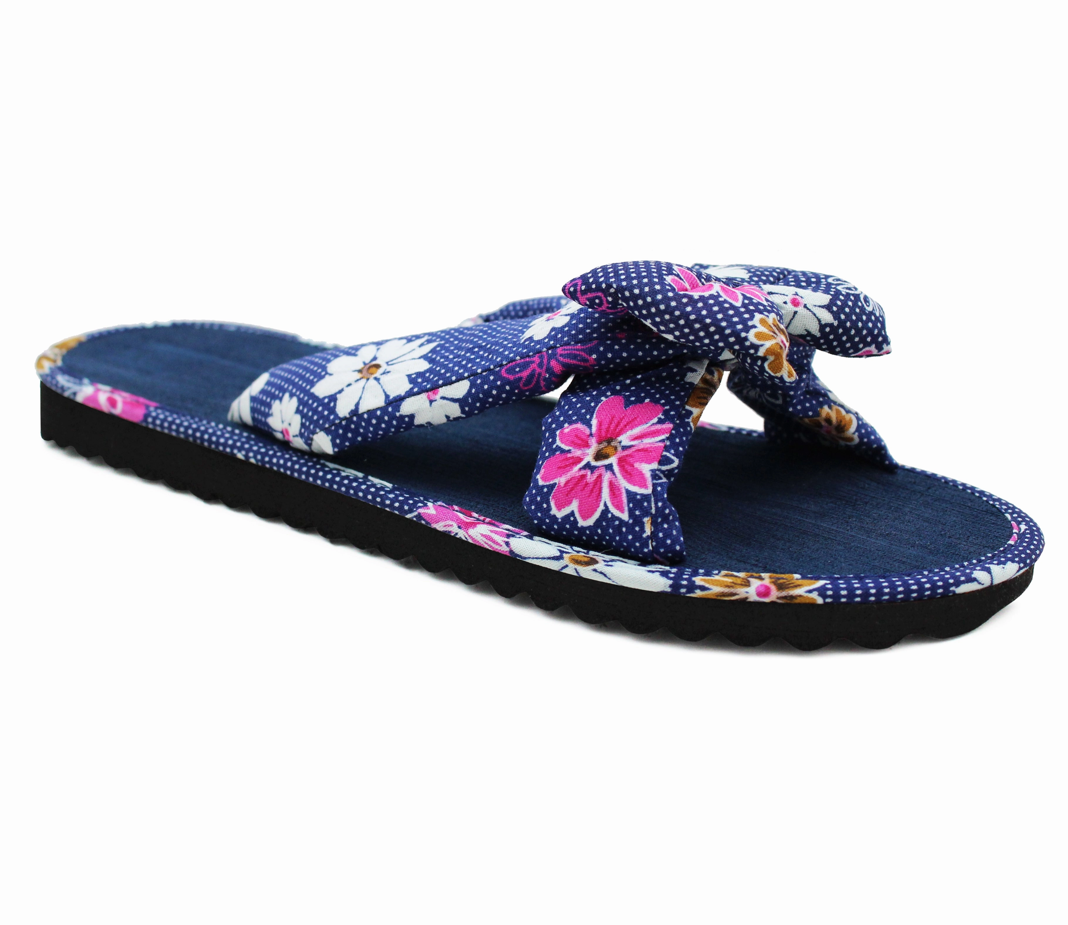 Cowboy Boot Flip Flops Girls Lightweight Floral Mule Sandals Slip On Sliders Summer Beach Flip Flops Ladies Flat Spa Pool Slides Navy Floral