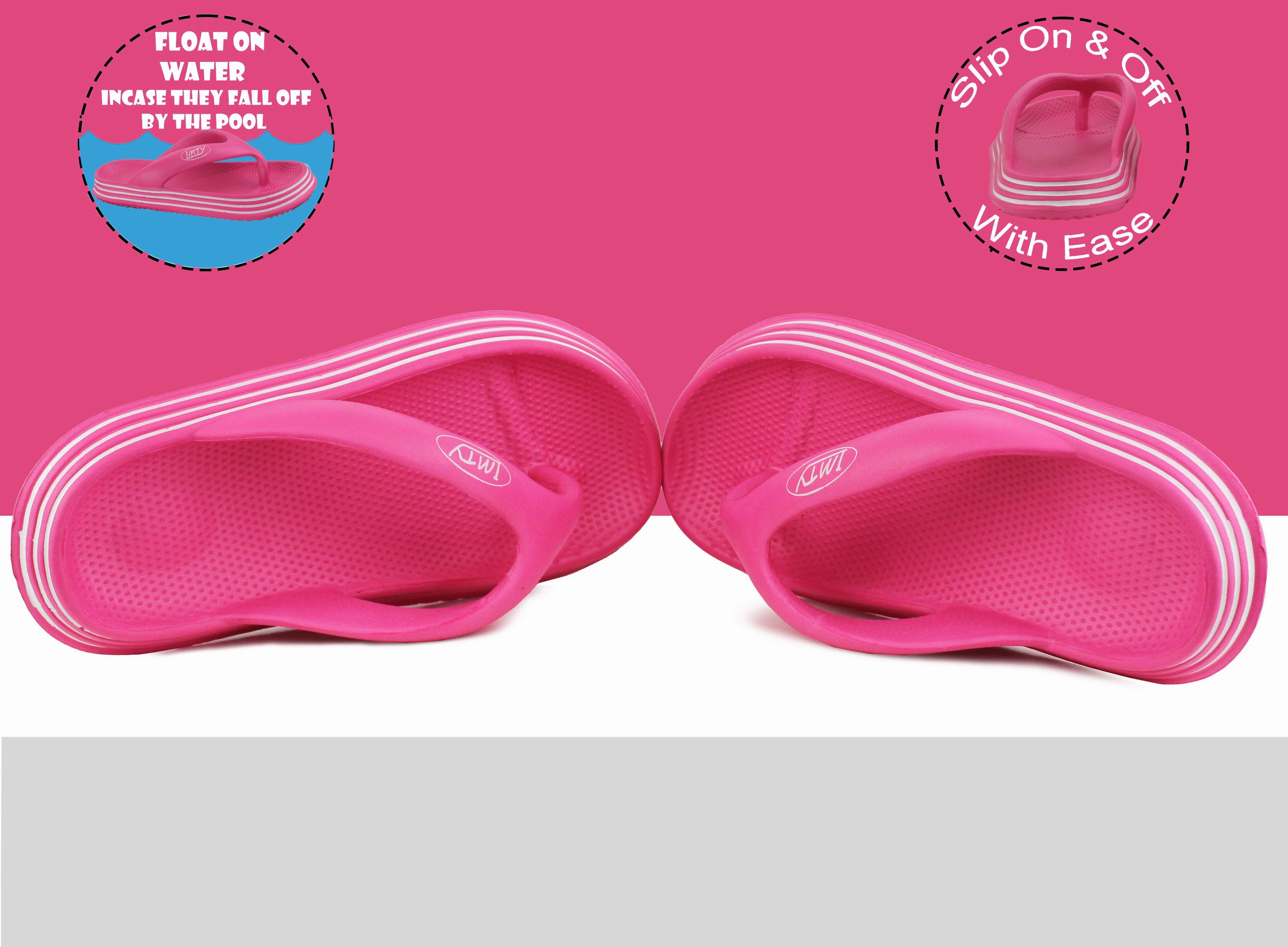 RIVER Kids EVA Slide Flip Flops in Fuchsia Imprint Flip Flops