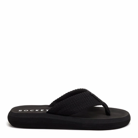Sunset Black Webbing Flip Flops Platform Flip Flops Thong