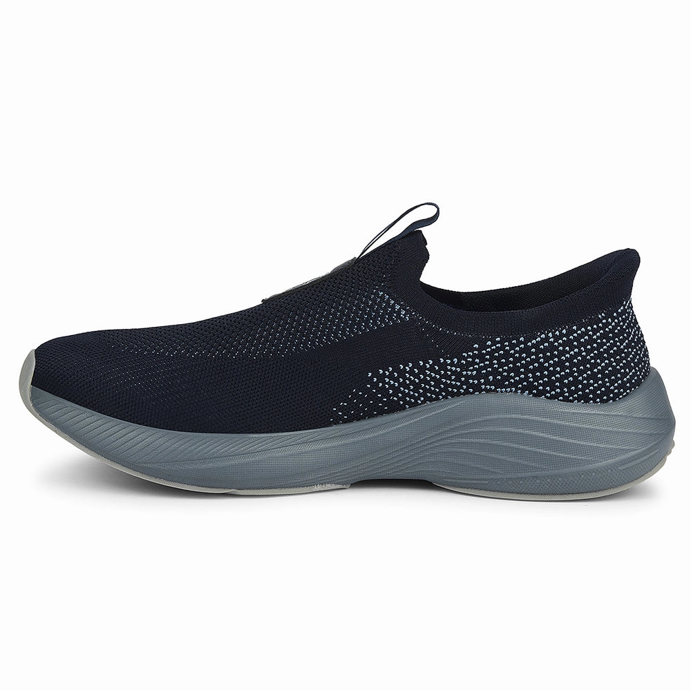 Leap7x Navy Blue Sports Non Lacing Walking Shoes For Men EAZYGO-252 By Liberty Men Walking Shoes