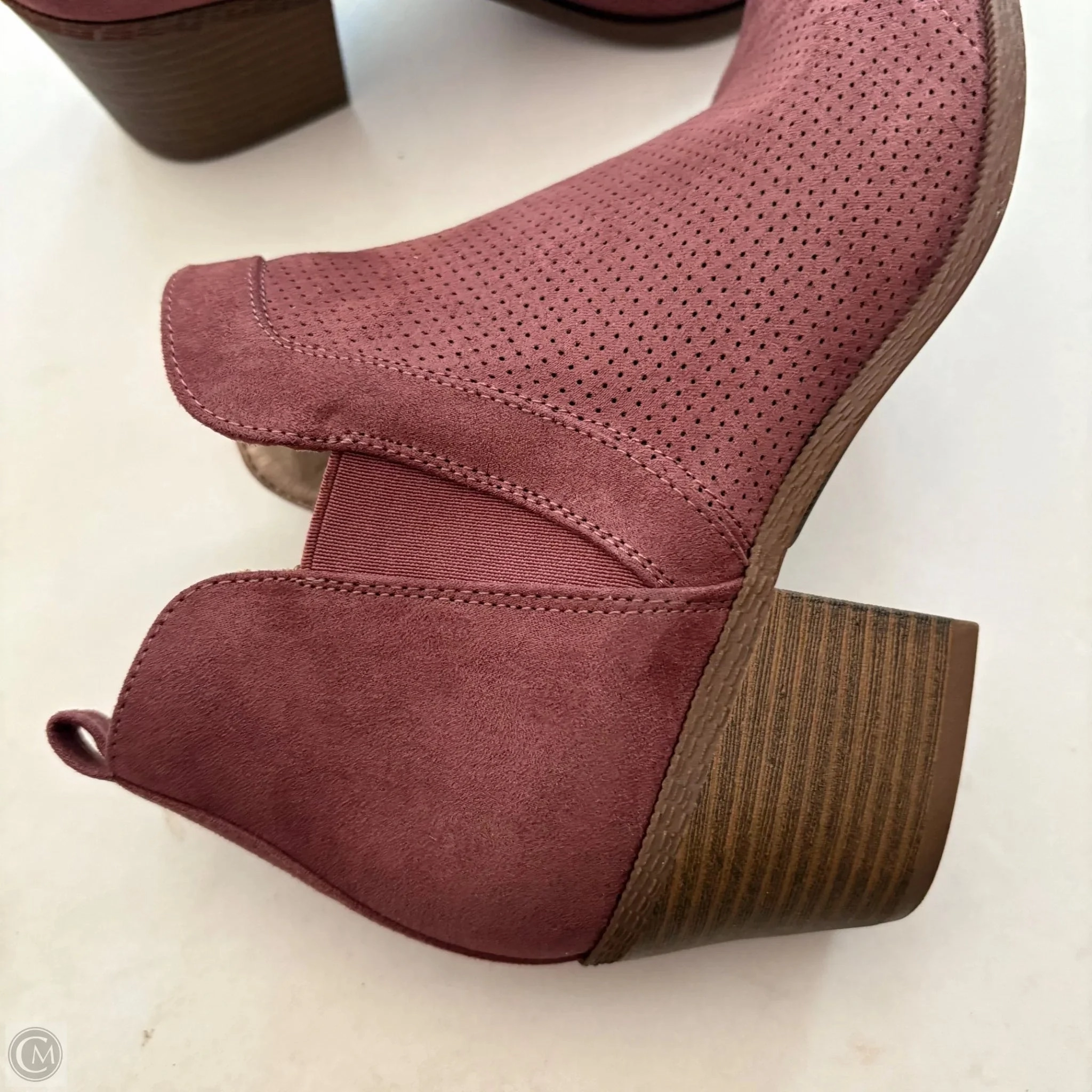 Suede Pointed Ankle Boots Boots Ankle Heels By Style And Co Collection Women In Maroon, Size: 8.5