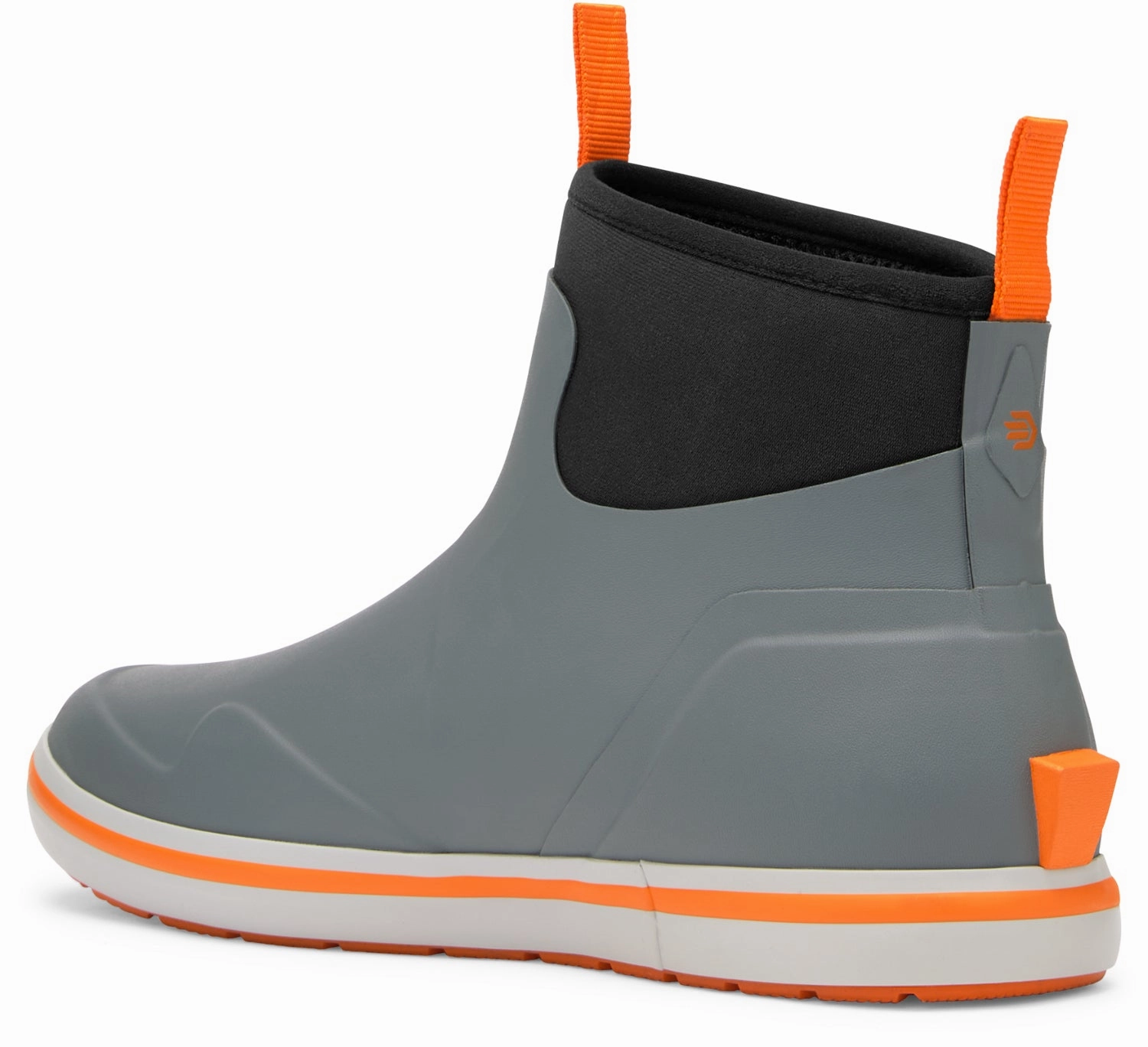 Waterproof Warm Plush Lined Outdoor Snow Ankle Boots Lacrosse Mens Alpha Deck Gray/Orange Rubber Ankle Boots