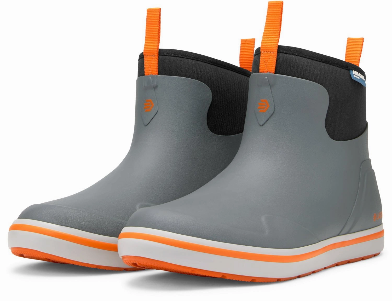 Lacrosse Mens Alpha Deck Gray/Orange Rubber Ankle Boots Rouge Helium Ankle Boots