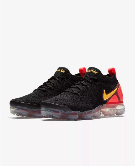 Nike Air Vapormax Flyknit 2 &quot;Laser Orange&quot; Black Shoes Sneakers Men Sale Size US 7, 8, 8.5, 9, 10, 11 Nike Light Running Shoes