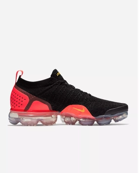 Nike Air Vapormax Flyknit 2 &quot;Laser Orange&quot; Black Shoes Sneakers Men Sale Size US 7, 8, 8.5, 9, 10, 11 Nike Low Cut Basketball Shoes