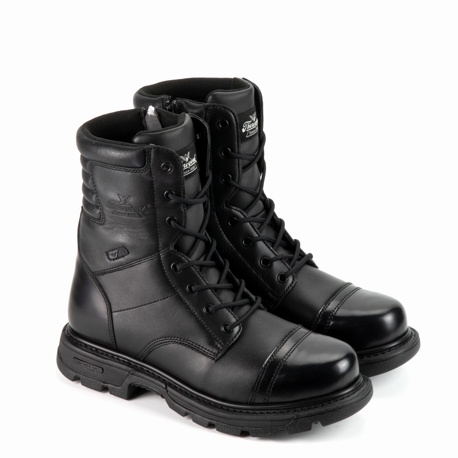Lace Up Studded Combat Boots Thorogood 834-6888 Unisex GEN-flex2 Series 8" Side-Zip Non-Safety Toe Tactical Jump Boot