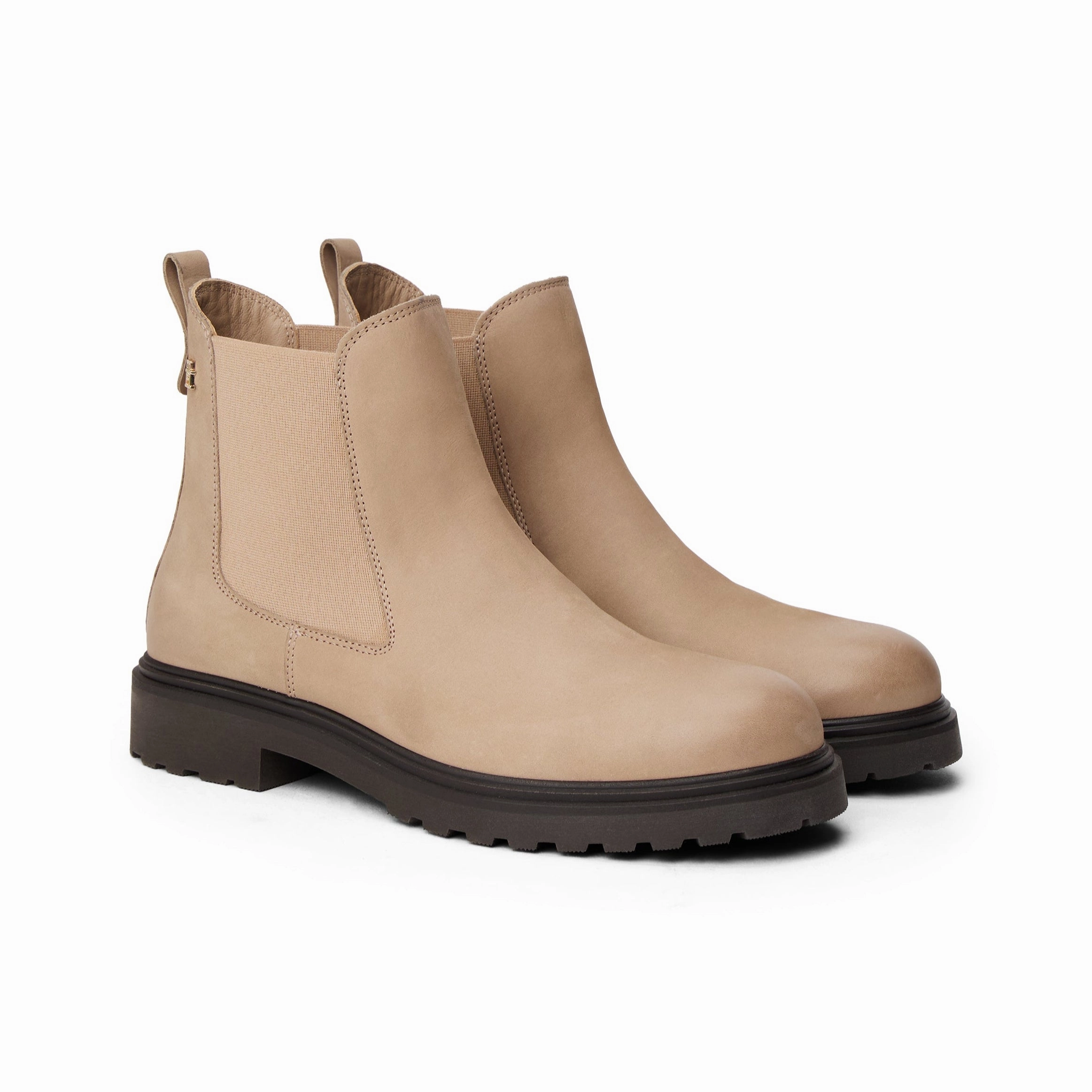 Tommy Hilfiger Womens Boot Cleated Chelsea Coastal Taupe Style Ankle Boots