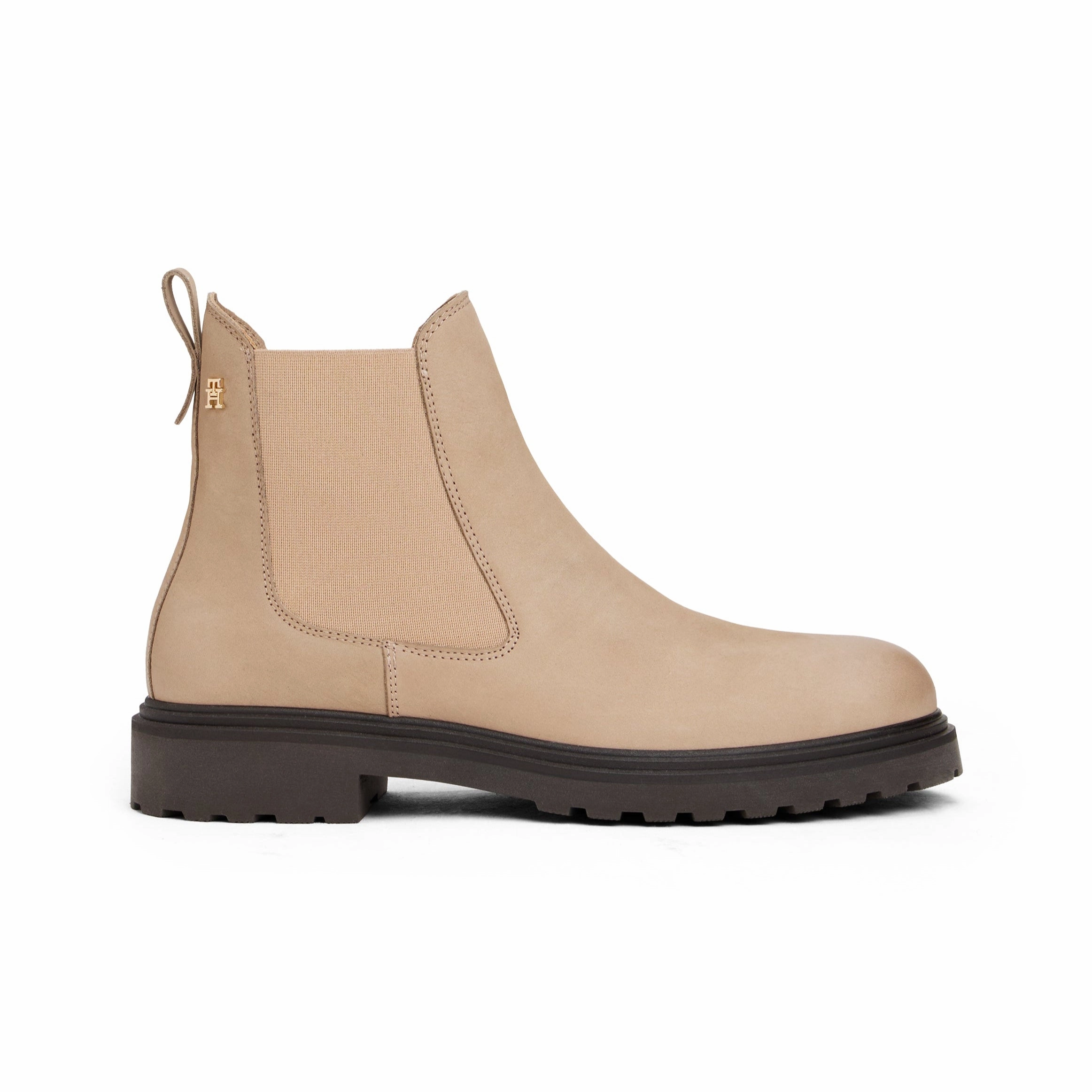 Tommy Hilfiger Womens Boot Cleated Chelsea Coastal Taupe Siren Ankle Boots