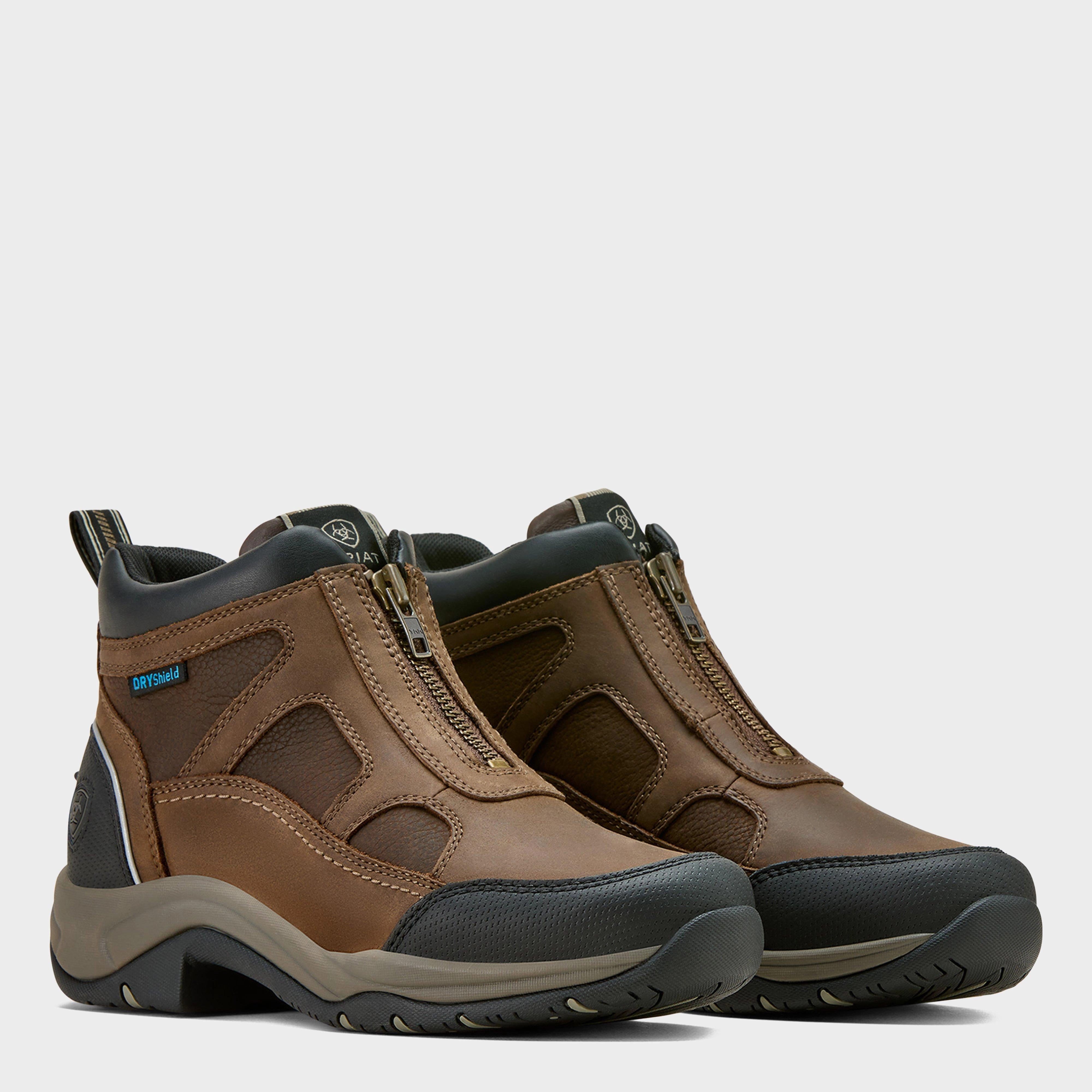 Waterproof Shoes For Everyday Use Womens Terrain II Zip Waterproof Boots Dark Brown