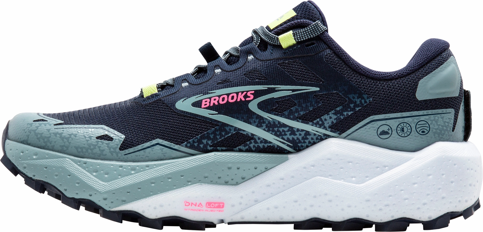 Trailing Shoe Slurry Spreading Brooks Caldera 7 Womens Trail Running Shoes - Navy